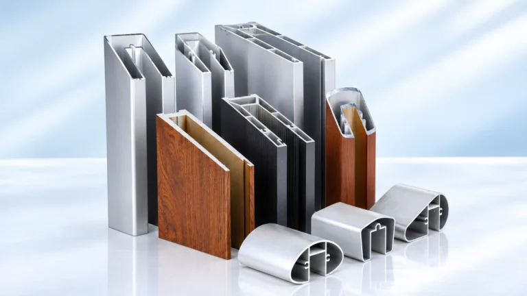Wood-grain finish aluminium door and window profiles
